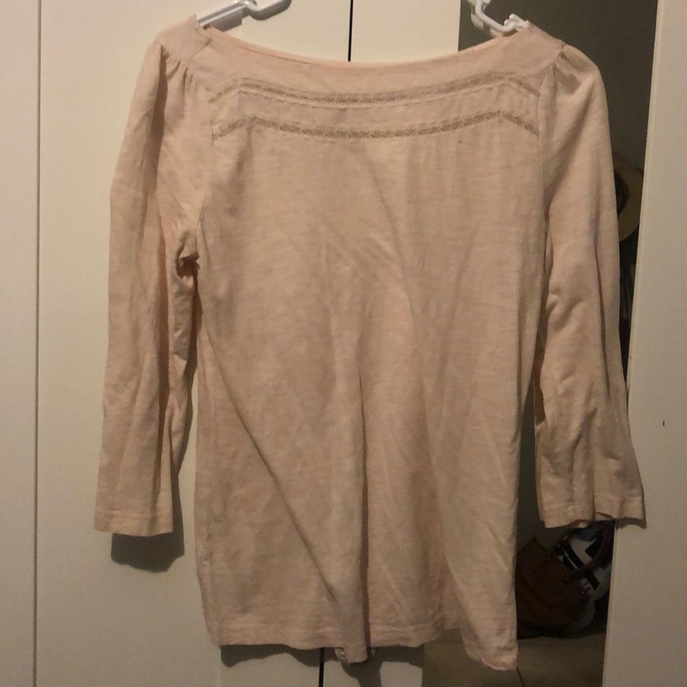 3/4 length Pink Blouse Shirt